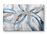 Pictat manual tablou pe pânză cu motivul flori, natură în alb-crem nuanțe, atmosferă liniștită, mișcare, potrivit pentru dormitor | Tablou pictat de perete ABSTRACT – principală