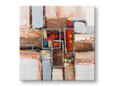 Pictat manual tablou pe pânză în multicolor nuanțe, atmosferă urbană, viață urbană, potrivit pentru birou | Tablou pictat de perete ABSTRACT – principală