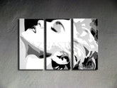 Pictat manual tablou pe pânză cu motivul MADONNA în alb-negru nuanțe, atmosferă dramatică, glamour hollywoodian și glorie | POP Art pictat manual tablou MADONNA – produs