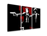 Pop art tablou pe pânză cu motivul Pulp Fiction în alb-roșu nuanțe, atmosferă intensă, lumea filmului, potrivit pentru sufragerie | POP Art tablou Pulp Fiction – produs, vedere 2