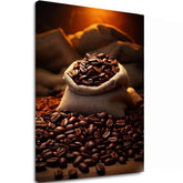 Modern tablou pe pânză cu motivul Kávová Blaženosť, hartă în bej-maro nuanțe, atmosferă caldă, potrivit pentru bucătărie | De cafea tablouri pentru bucătărie Kávová Blaženosť – principală