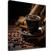 Rustic tablou pe pânză cu motivul Kávová Fantázia în bej-maro nuanțe, atmosferă confortabilă, potrivit pentru bucătărie | De cafea tablouri pentru bucătărie Kávová Fantázia – principală