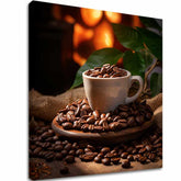 Modern tablou pe pânză cu motivul Pražený Plăcere, hartă, natură în alb-maro nuanțe, atmosferă confortabilă, potrivit pentru bucătărie | De cafea tablouri pentru bucătărie Pražený Plăcere – principală