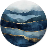 Pictat manual tablou pe pânză cu motivul Abstracte oceane, munți, natură în alb-albastru nuanțe, atmosferă liniștită, natură și impresie de lux – principală