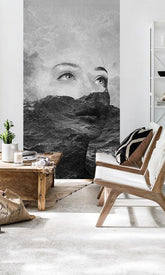 Geometric tablou pe pânză cu motivul Zoya VERDI + lipici Gratuit, ocean, valuri în alb-roșu nuanțe, atmosferă de vis, vise, potrivit pentru birou – principală