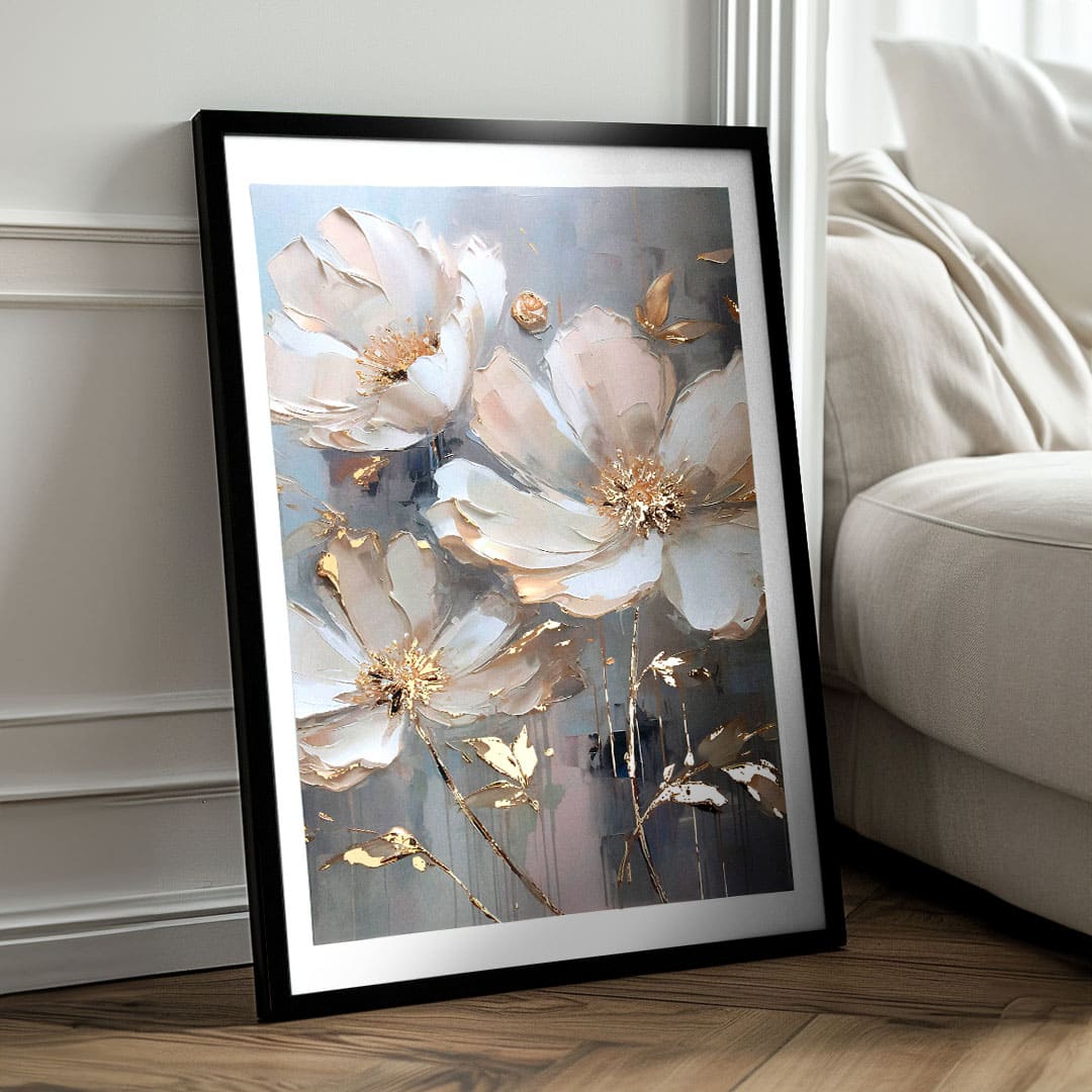 Afiș de perete cu efect EXTRA - Golden Petals