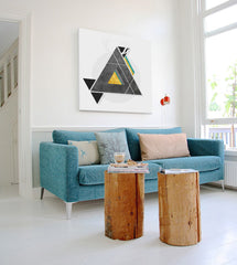 În stil scandinav tablou pe pânză cu motivul Instant Abstraction, natură în multicolor nuanțe agățat în interiorul birou, natură – interior