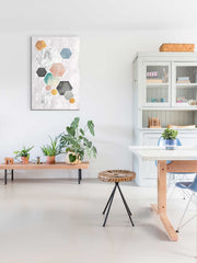 Pop art tablou cu motivul Dream of Life în violet-albastru nuanțe | Tablou de perete Dream of Life, minimalism – previzualizare