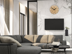 Ceas de perete din lemn ARABIC Alb