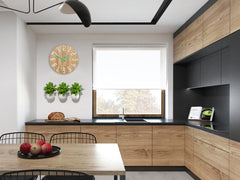 Ceas de perete din lemn SLIM Alb-Mentol