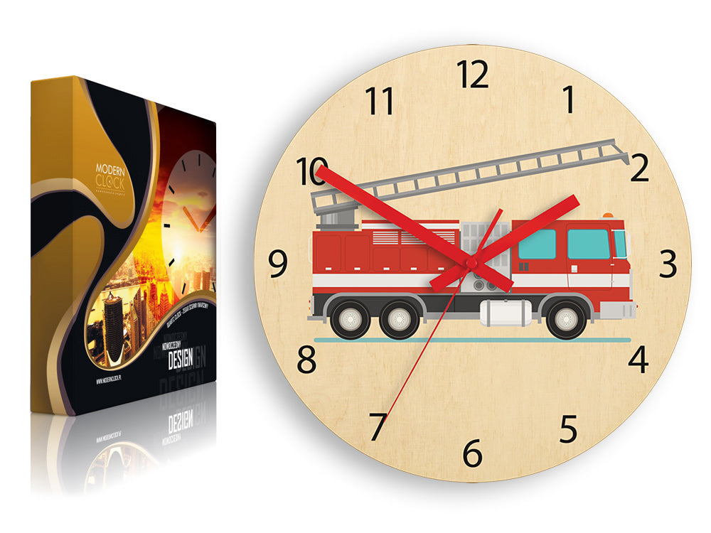 Ceas de perete pentru copii Camion de pompieri