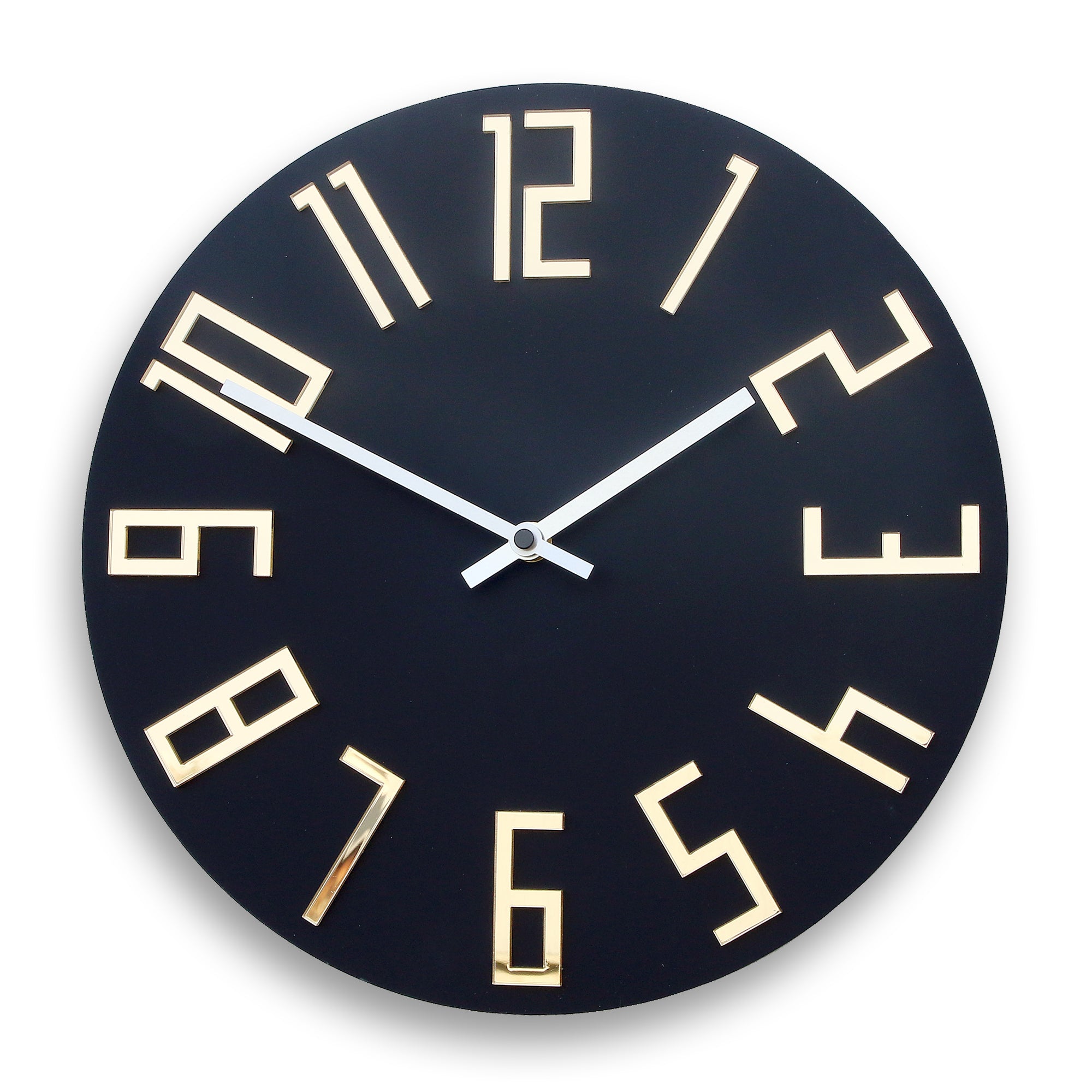 Ceas de perete modern SLIM negru mat