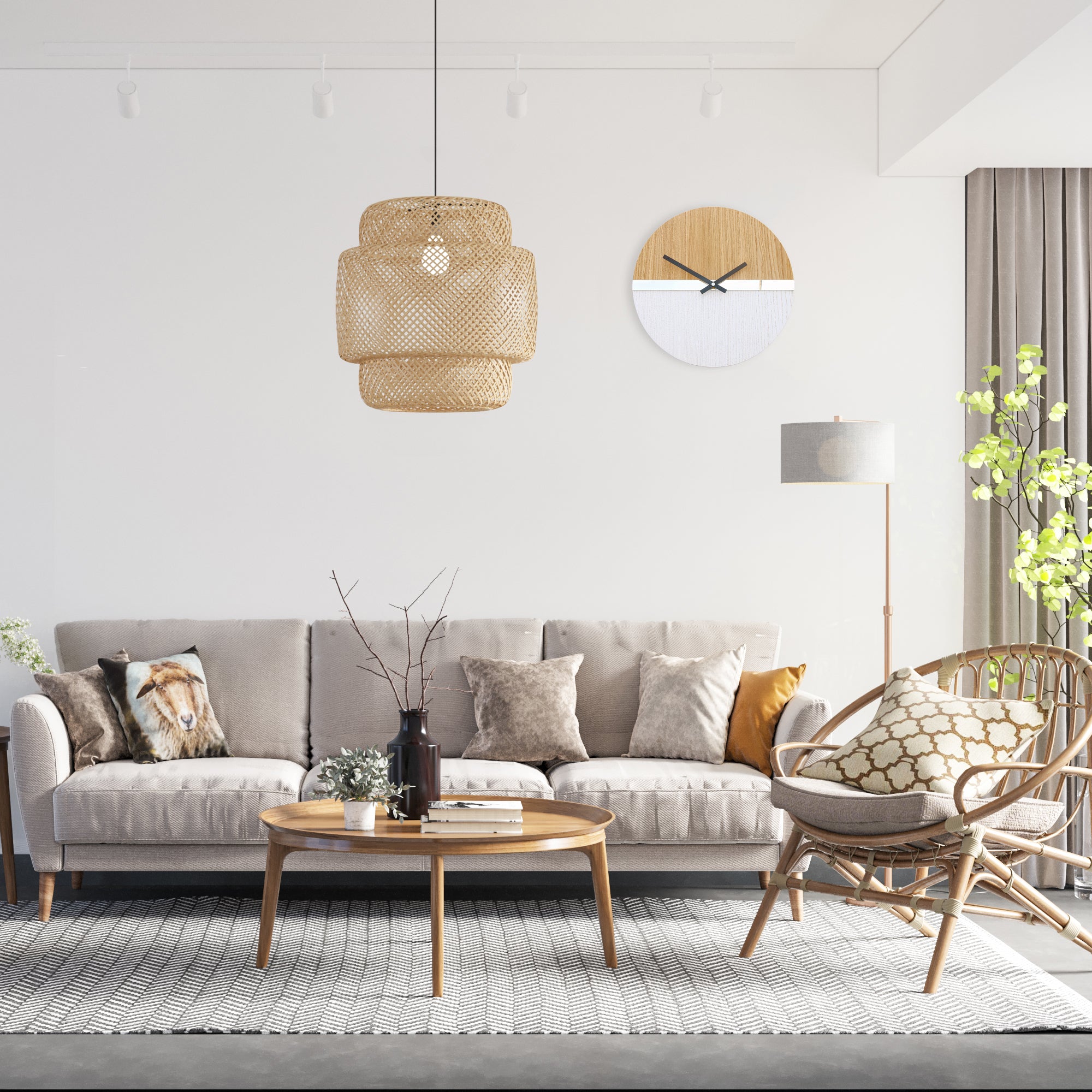 Ceas de perete modern cu oglindă