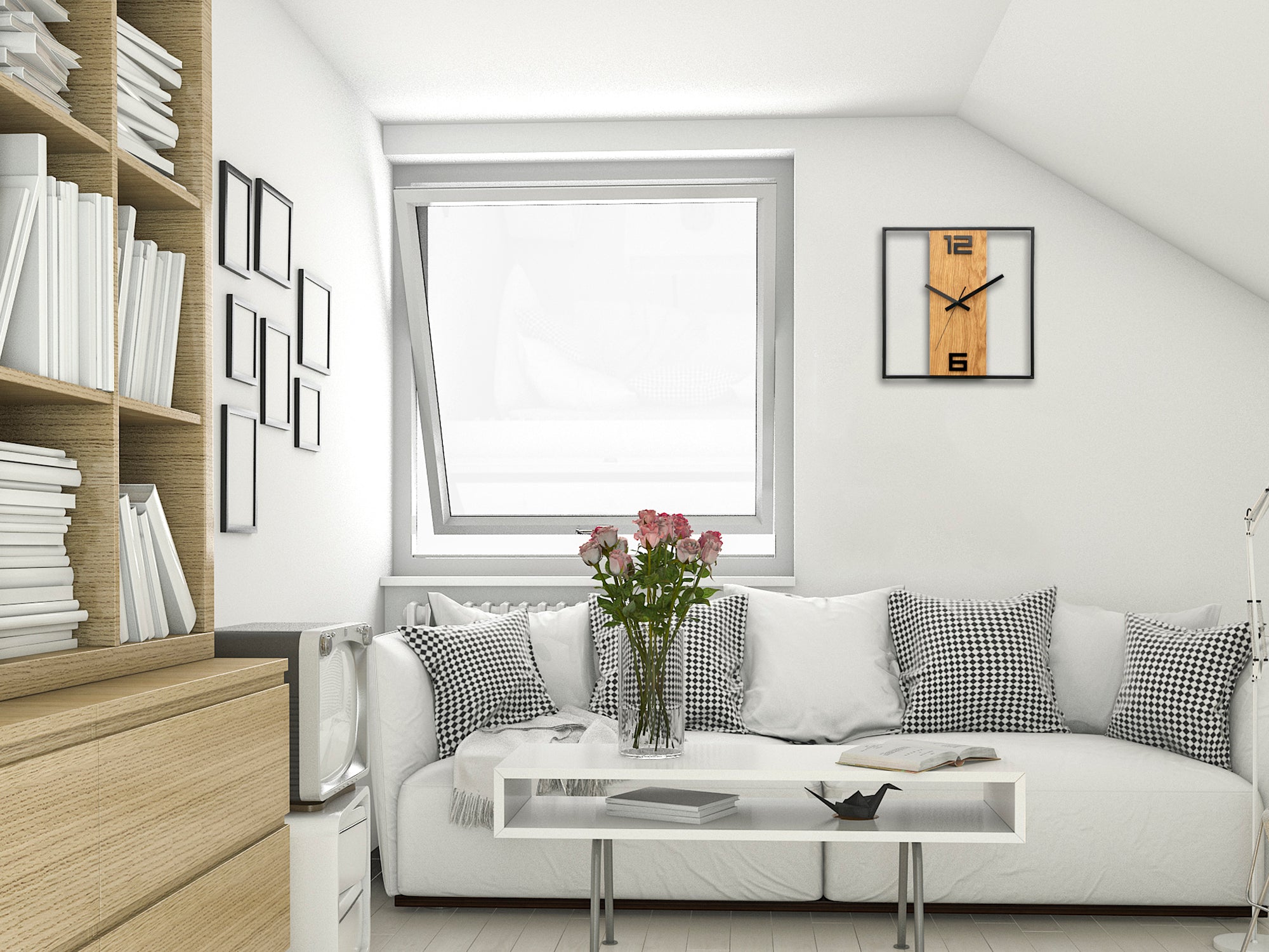 Ceasuri de perete moderne RETRO Lemn-metal