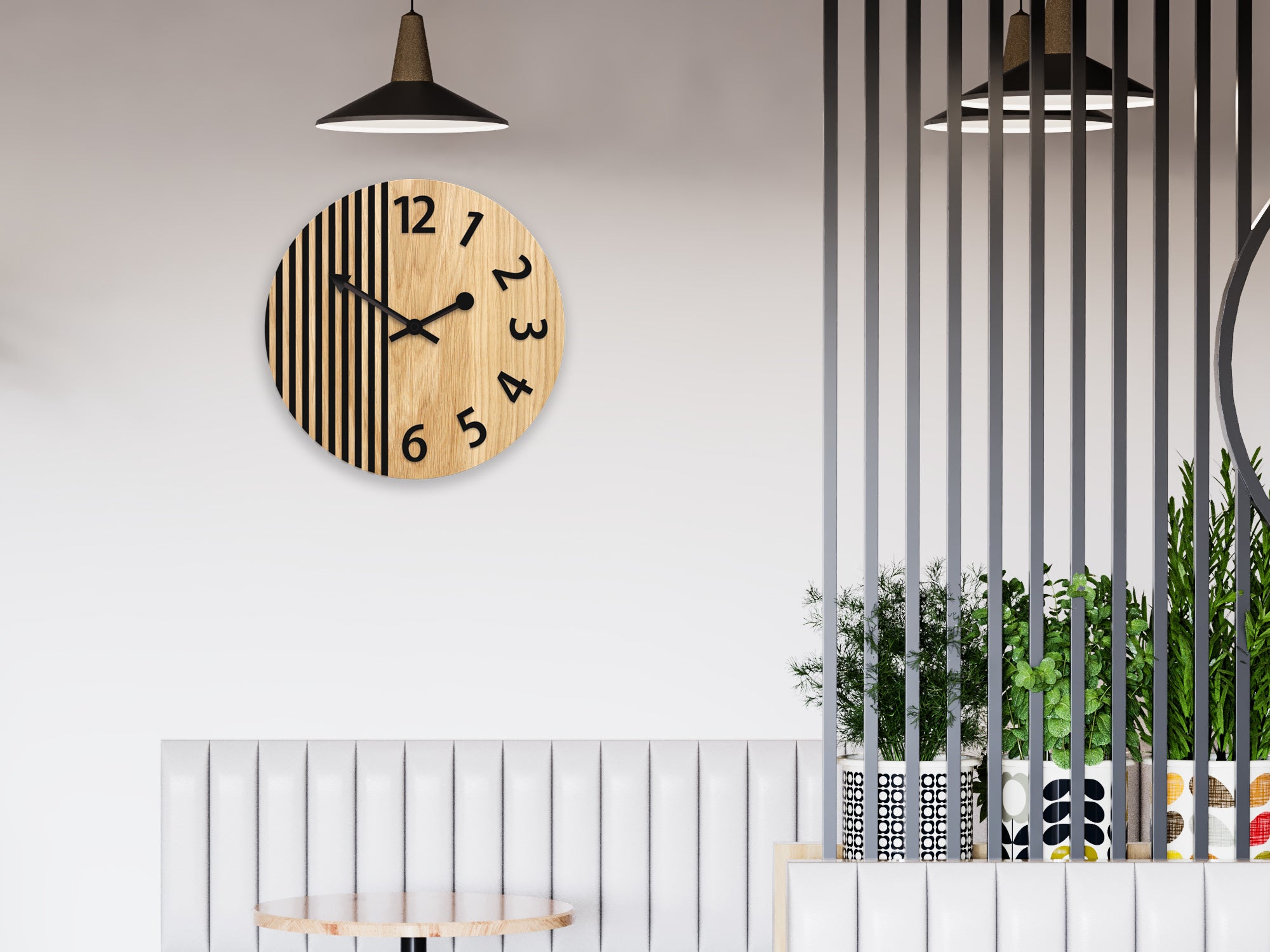 Ceas de perete din lemn Londra negru