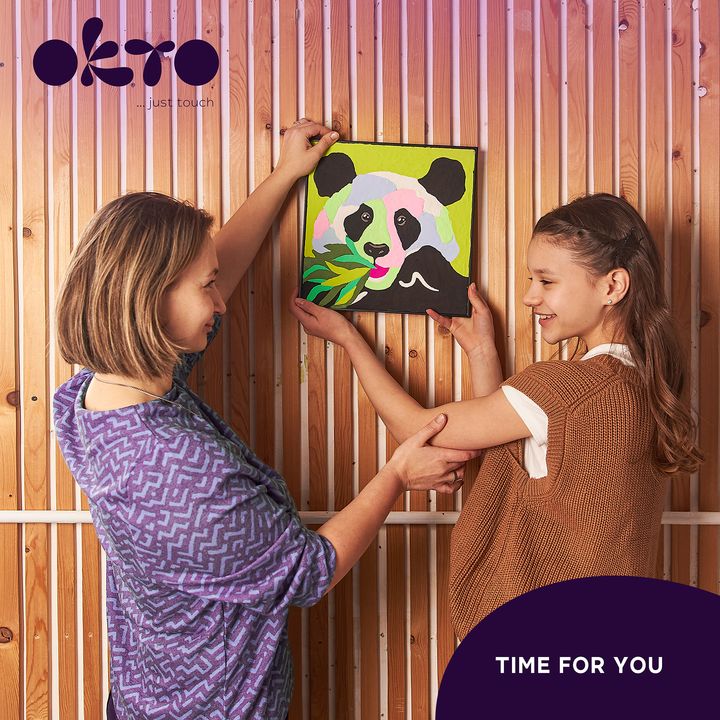 OKTO pictură cu întărire automată 30 x 30 cm Panda