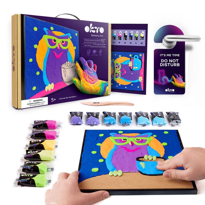 OKTO pictură cu masă autopolimerizabilă 30 x 30 cm Bufniță