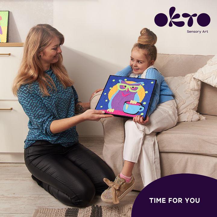 OKTO pictură cu masă autopolimerizabilă 30 x 30 cm Bufniță