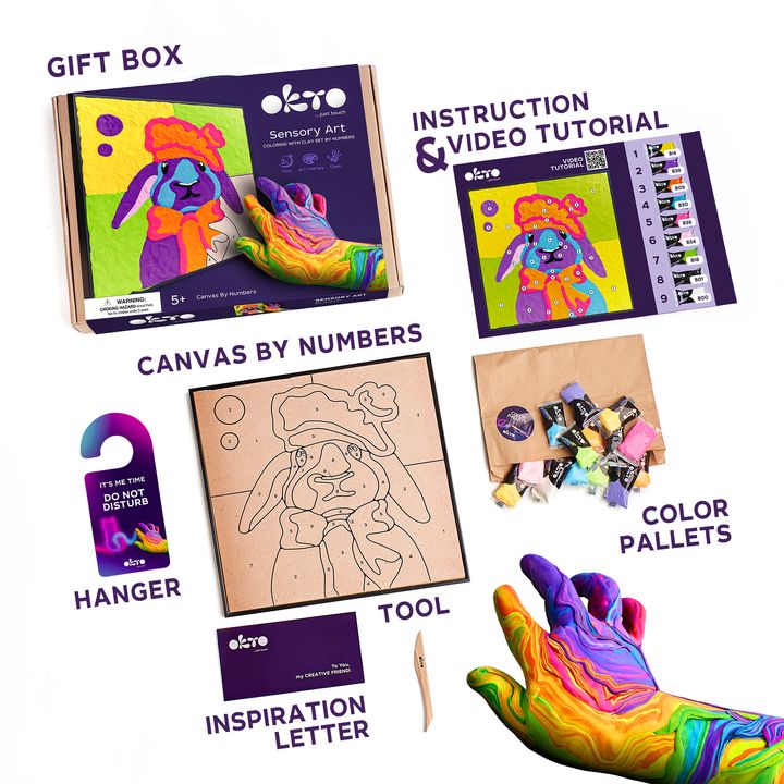 OKTO pictură cu masă autoîntărită 30 x 30 cm Hare