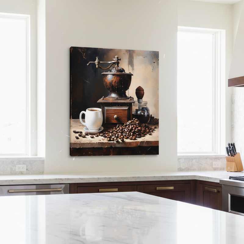 Tablou cu cafea pe pânză pentru bucătărie Papilora