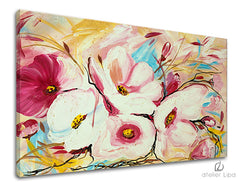 Reproducere de autor pe pânză FLOWERS 75x50 cm