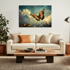 Imagine de fluture - zbor deasupra norilor