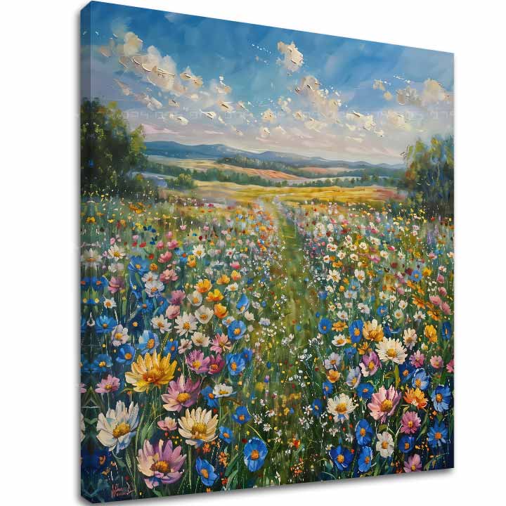 Pictură peisaj pe pânză Pajiște de vară
