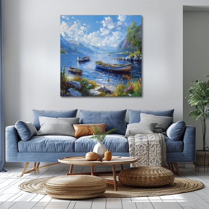 Peisaj pictura pe panza Lac pașnic