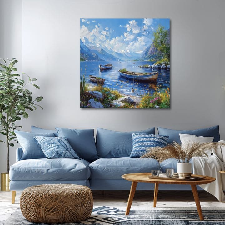 Peisaj pictura pe panza Lac pașnic