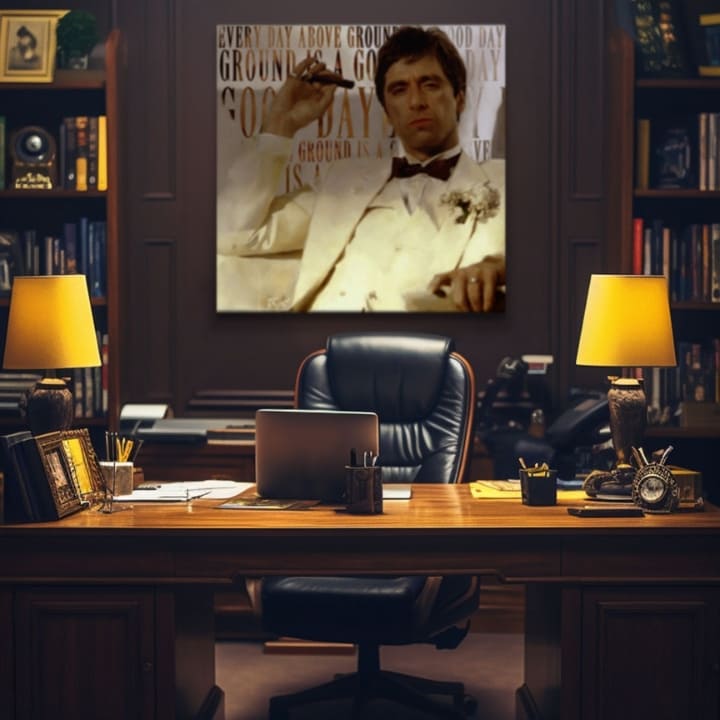 Scarface pictură pe pânză Fiecare zi deasupra pământului este o zi bună