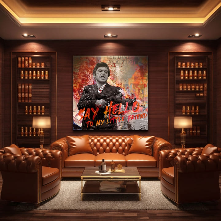 Scarface pictură pe pânză Salută-l pe micul meu prieten 50x50 cm