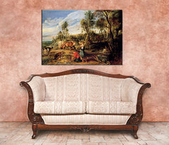 Lăptărese cu cățea în peisaj - Peter Paul Rubens 60x40 cm