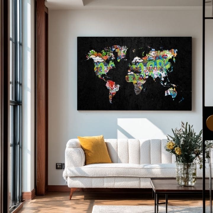 Obraz na plátne Mapa Sveta - Dizajnový Motív