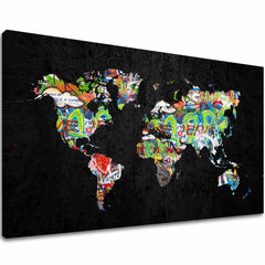 Obraz na plátne Mapa Sveta - Dizajnový Motív