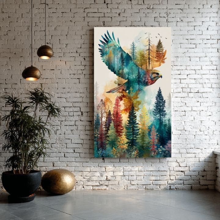 Imaginea pe pânză Zborul vulturului - Motivul dinamic al naturii