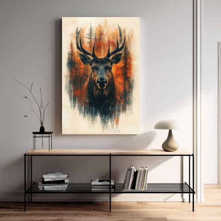 Imaginea pe panza Forest Deer - Elegant Natural Scene