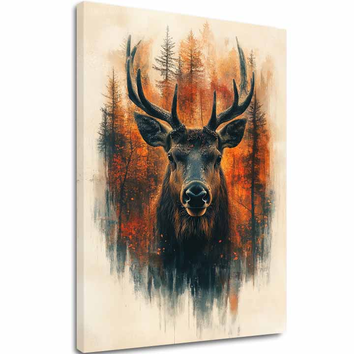 Imaginea pe panza Forest Deer - Elegant Natural Scene