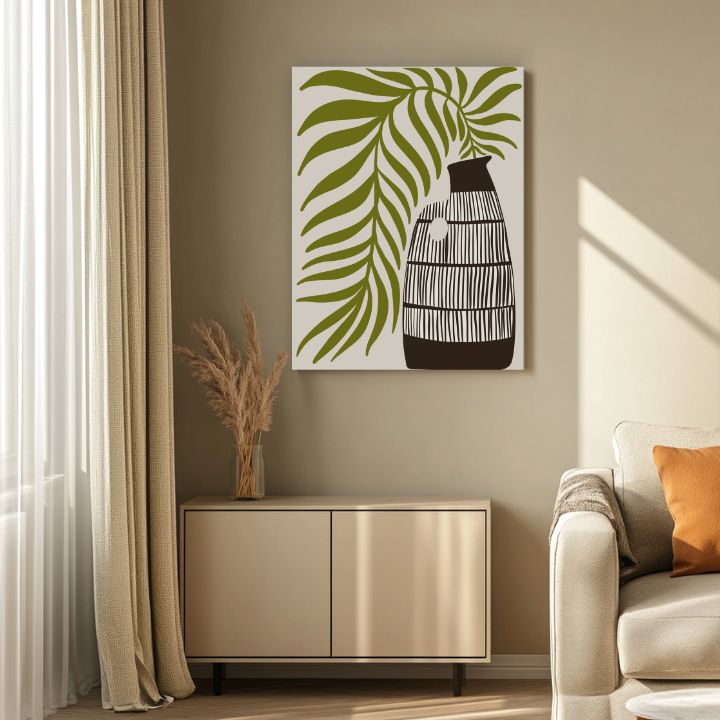 Imaginea pe panza - Palmier și ulcior