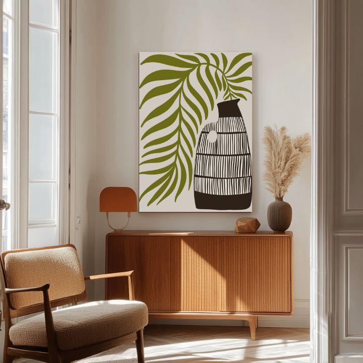 Imaginea pe panza - Palmier și ulcior