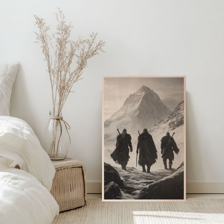 Imaginea pe lemn - războinici nordici