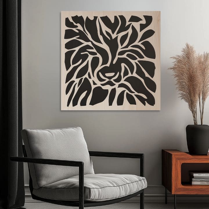 Pictură pe lemn Aslan - regele pădurilor nordice