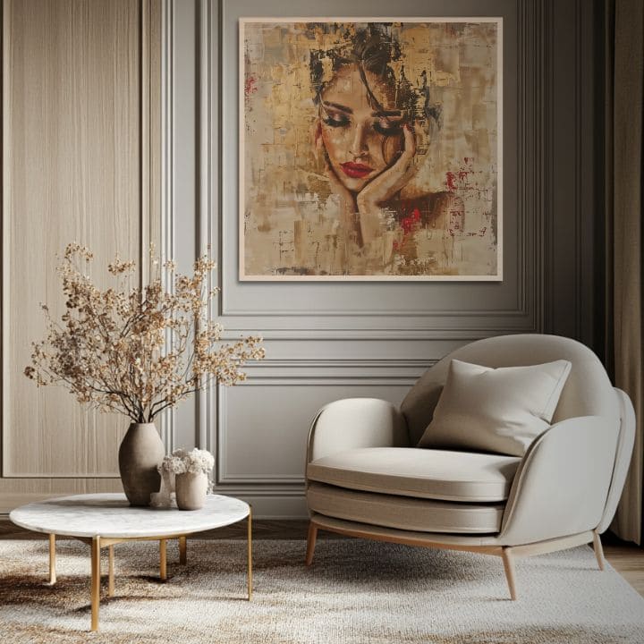 Pictură pe lemn - Muza legendelor nordice