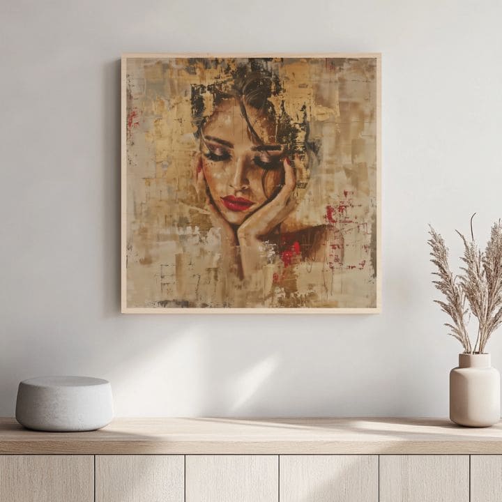 Pictură pe lemn - Muza legendelor nordice