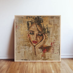 Pictură pe lemn - Muza legendelor nordice