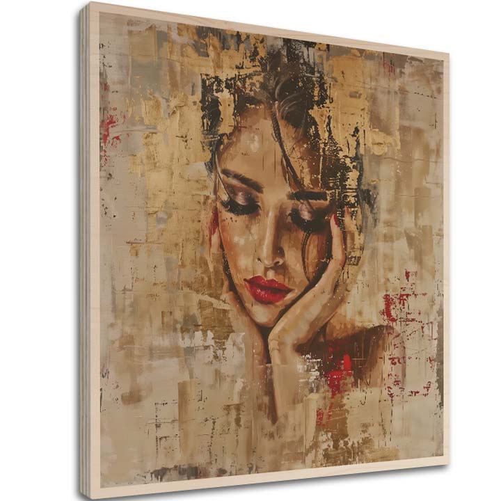 Pictură pe lemn - Muza legendelor nordice