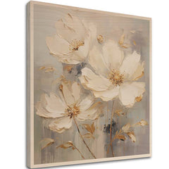 Pictură pe lemn - grădină nordică înfloritoare