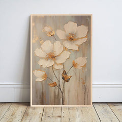 Pictură pe lemn - flori de pajiște scandinave