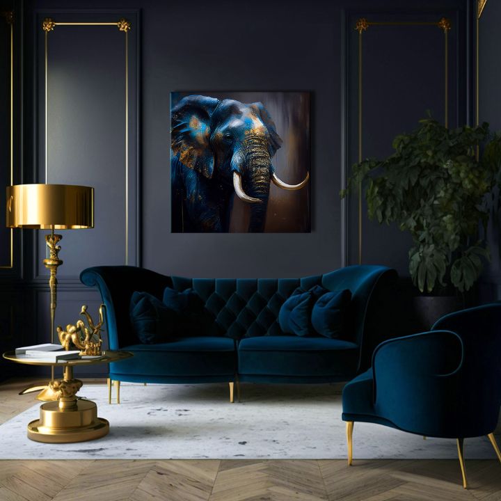 Pictură decorativă pe pânză - PREMIUM ART - Gigantul grațios din Savannah 80x80 cm
