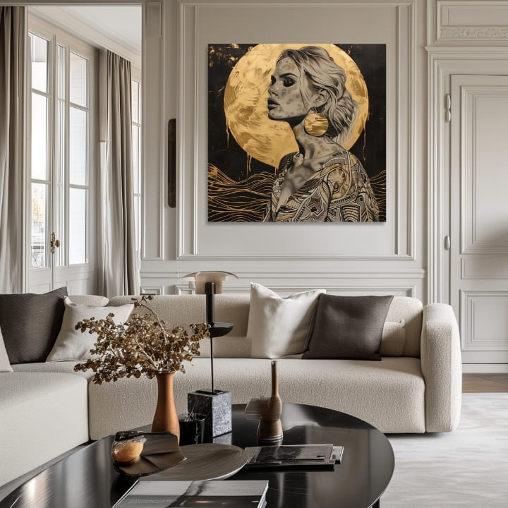 Imagine elegantă a unei femei Golden Aura