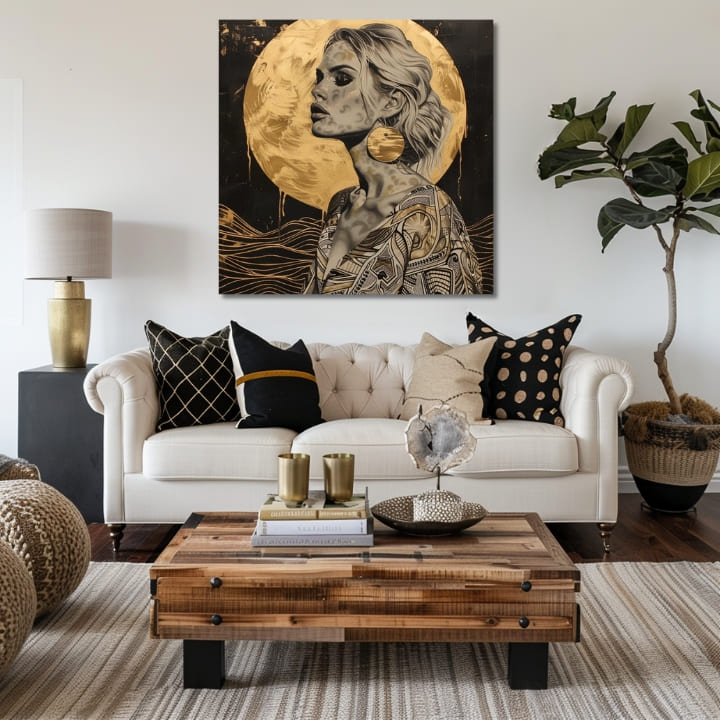 Imagine elegantă a unei femei Golden Aura